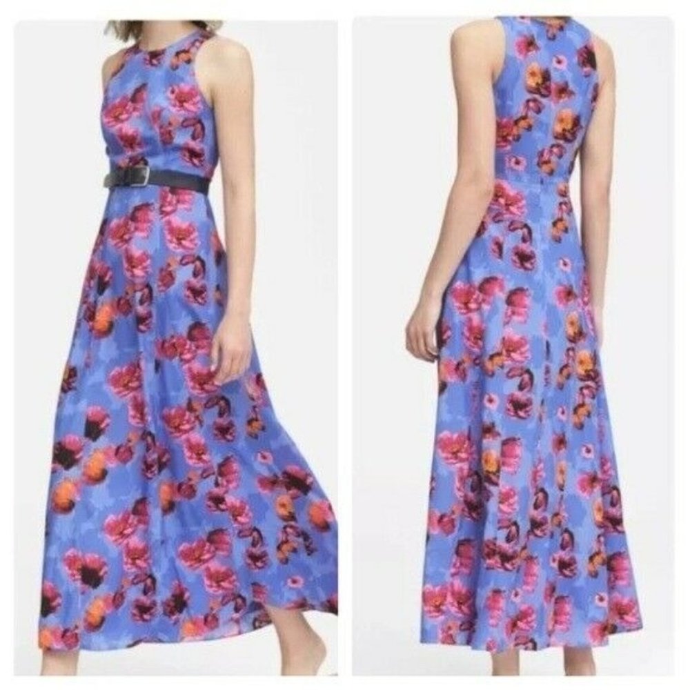 Banana Republic Blue Floral Maxi Dress